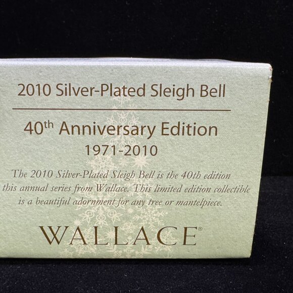 2010 WALLACE SILVER PLATE SLEIGH BELL 40th anniversary ornament holiday - D1468 - Picture 10 of 11